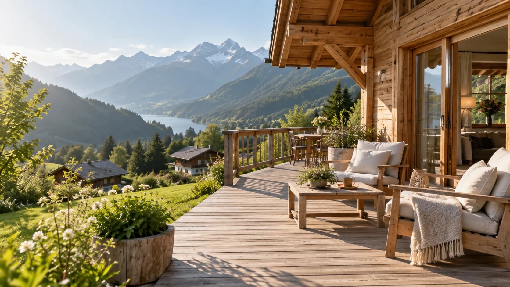 Illustration d’un chalet de vacances en montagne
